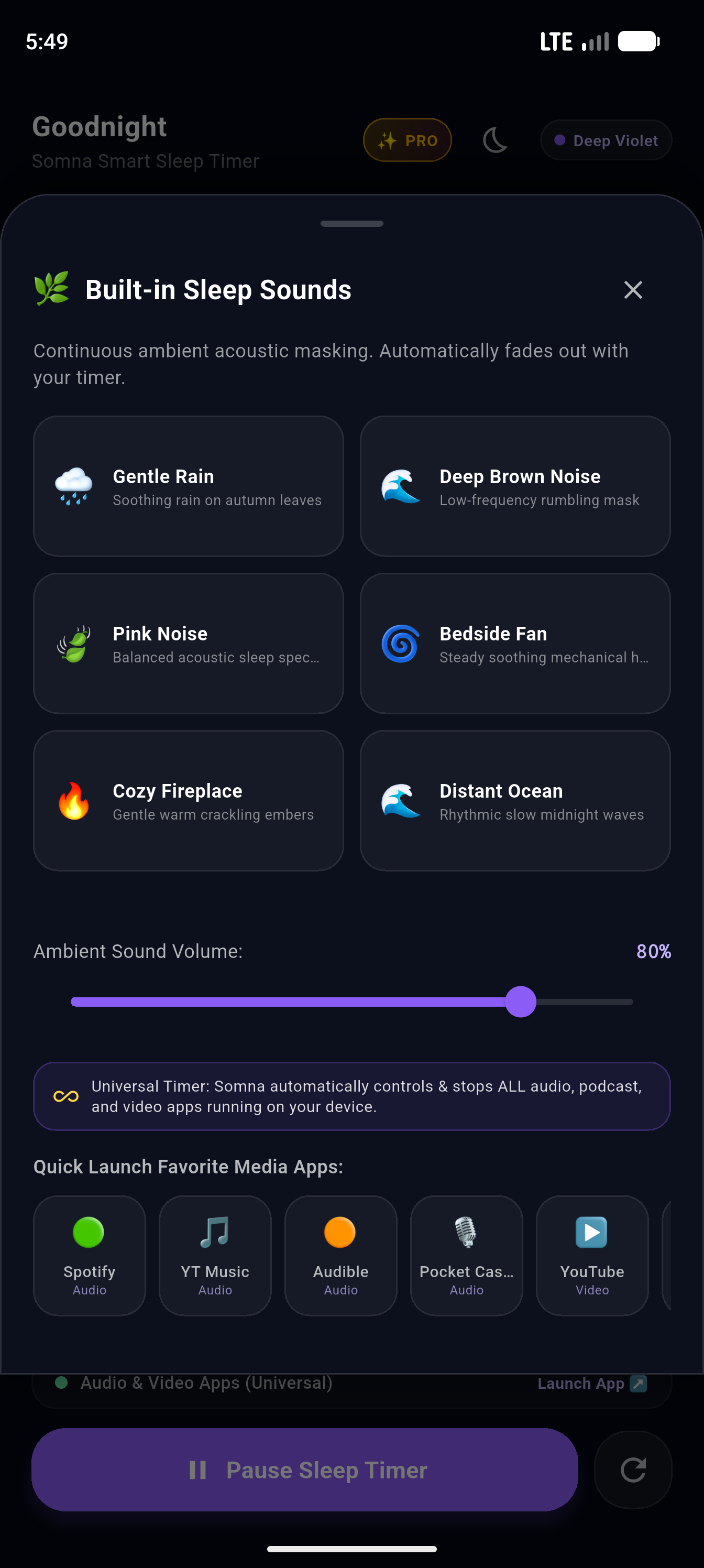 Built-in Sleep Sounds